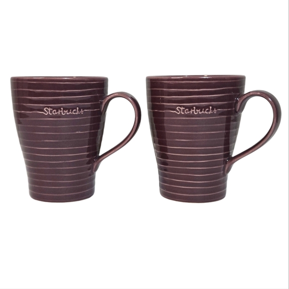 Starbucks 2009 Eggplant Ribbed Mug Set - Design House Stockholm Collection - Picture 1 of 7